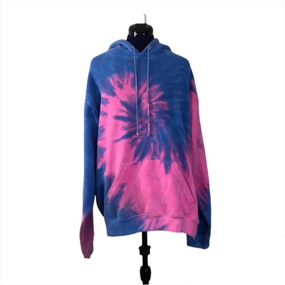 Dreamsicle Pink Blue Tie Dye Long Sleeve Sweater